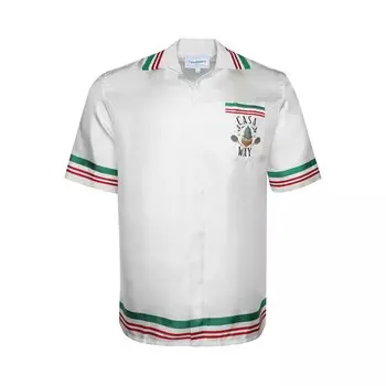 Рубашка с вязаным воротником и короткими рукавами Casablanca, Casa Way