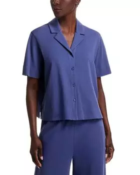 Рубашка с вырезом Eileen Fisher, синий