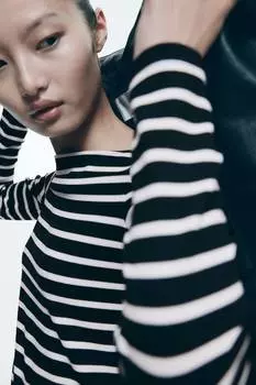 Рубашка с вырезом-лодочкой H&M, мультиколор