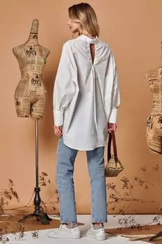 Рубашка с вырезом на спине Jolie Moi, белый