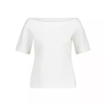 Рубашка с вырезом открытыми плечами кремовая Marc Cain, мультиколор