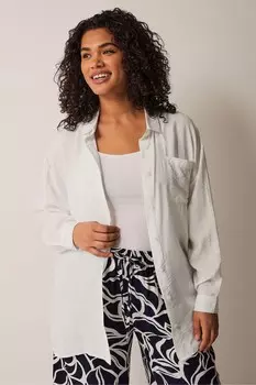 Рубашка с вырезом подружки Evans, белый