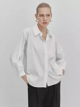 Рубашка с вырезом со собранной спиной Massimo Dutti, белый