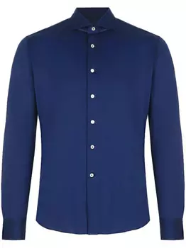 Рубашка с вырезом-воротником Алессандро Герарди Alessandro Gherardi, синий