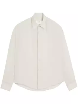 Рубашка с вышитой монограммой Ami de Coeur AMI Paris, белый