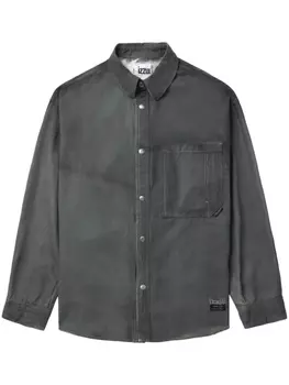 Рубашка с вышитой надписью izzue, черный