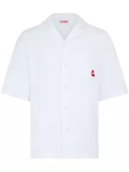 Рубашка с вышитым изображением акулы Let's Swim, белый