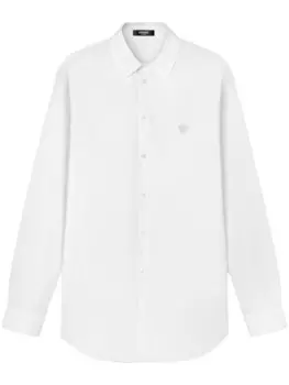 Рубашка с вышитым изображением Медузы от Versace, белый