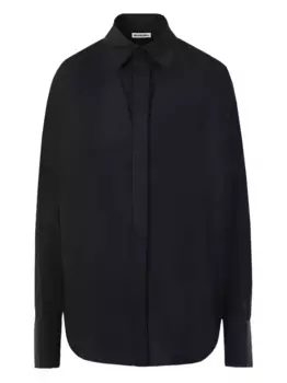 Рубашка с вышитым логотипом BALENCIAGA, черный