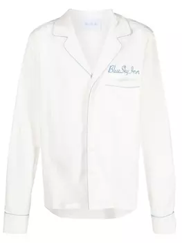 Рубашка с вышитым логотипом BLUE SKY INN, белый