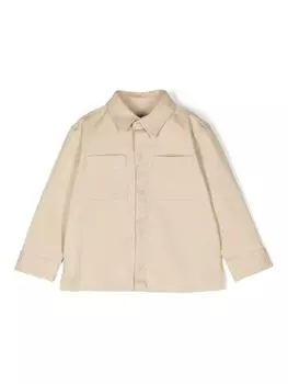 Рубашка с вышитым логотипом Calvin Klein Kids, нейтральный цвет