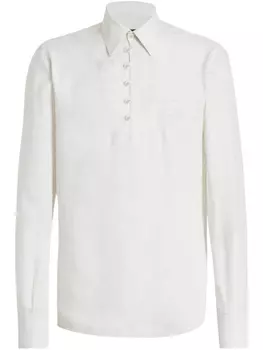 Рубашка с вышитым логотипом Dolce & Gabbana, нейтральный