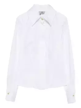 Рубашка с вышитым логотипом Elisabetta Franchi, белый