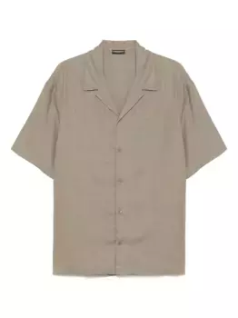 Рубашка с вышитым логотипом EMPORIO ARMANI, коричневый