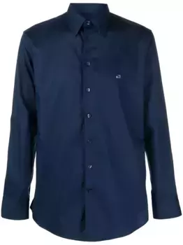 Рубашка с вышитым логотипом ETRO, синий