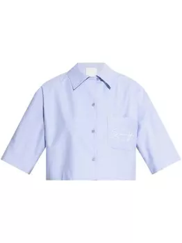 Рубашка с вышитым логотипом Givenchy, синий