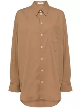 Рубашка с вышитым логотипом Helmut Lang, коричневый
