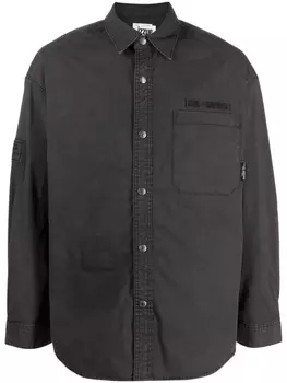 Рубашка с вышитым логотипом izzue, серый