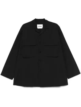 Рубашка с вышитым логотипом JIL SANDER+, черный