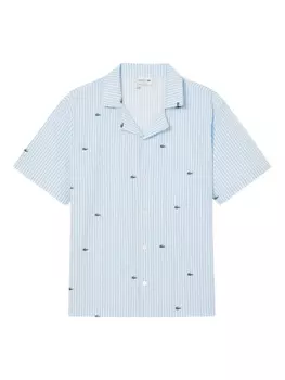 Рубашка с вышитым логотипом Lacoste, синий