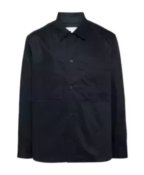 Рубашка с вышитым логотипом Maison Kitsun, синий