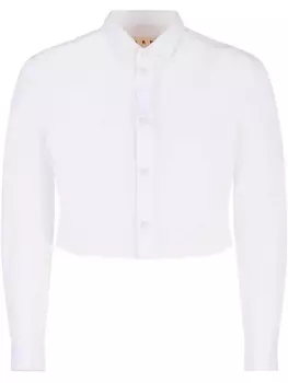 Рубашка с вышитым логотипом Marni, белый