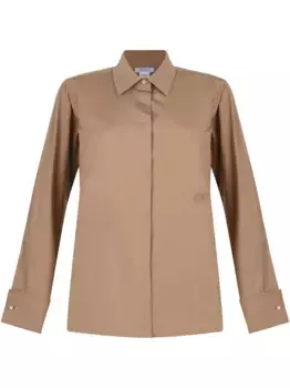 Рубашка с вышитым логотипом MAX MARA, коричневый