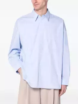 Рубашка с вышитым логотипом NEW AMSTERDAM, синий