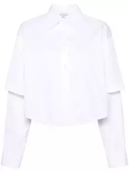 Рубашка с вышитым логотипом OFF-WHITE, белый