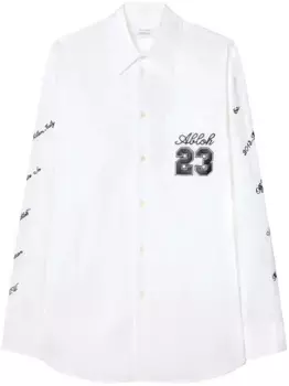 Рубашка с вышитым логотипом OFF-WHITE, белый