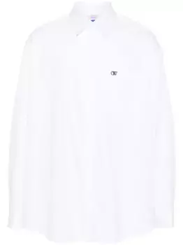 Рубашка с вышитым логотипом OFF-WHITE, белый