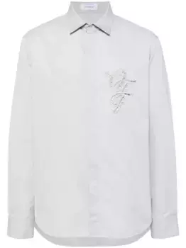 Рубашка с вышитым логотипом OFF-WHITE, серый