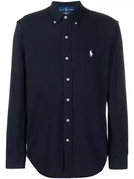 Рубашка с вышитым логотипом Polo Ralph Lauren, синий