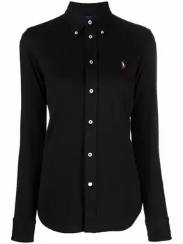 Рубашка с вышитым логотипом Polo Ralph Lauren, черный