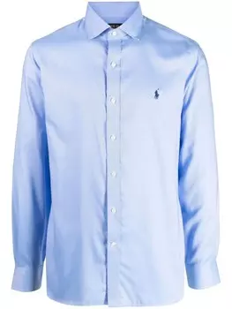 Рубашка с вышитым логотипом Polo Ralph Lauren, синий