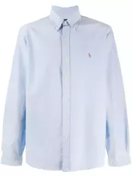Рубашка с вышитым логотипом POLO RALPH LAUREN, синий