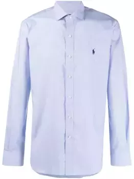 Рубашка с вышитым логотипом POLO RALPH LAUREN, синий