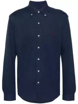 Рубашка с вышитым логотипом POLO RALPH LAUREN, синий