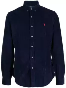 Рубашка с вышитым логотипом POLO RALPH LAUREN, синий