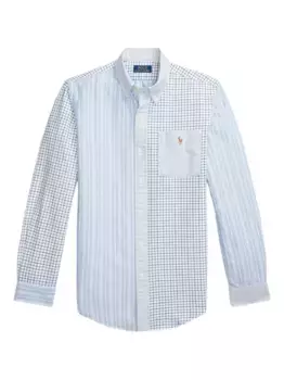Рубашка с вышитым логотипом POLO RALPH LAUREN, синий