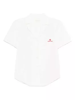 Рубашка с вышитым логотипом SHUSHU/TONG, белый