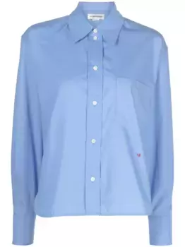 Рубашка с вышитым логотипом VICTORIA BECKHAM, синий