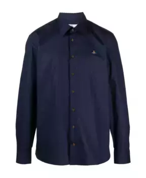 Рубашка с вышитым логотипом в форме шара Vivienne Westwood, синий