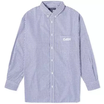 Рубашка с вышитым логотипом в клетку Comme Des Garons Homme, мультиколор