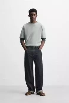 Рубашка с вышитым слоганом ZARA, цвет Green/Blue