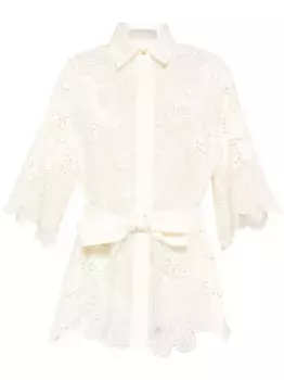 Рубашка с вышивкой Elie Saab, нейтральный