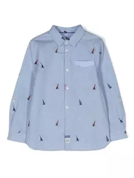 Рубашка с вышивкой Scotch & Soda, синий