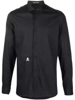 Рубашка с вышивкой Skull Philipp Plein, черный