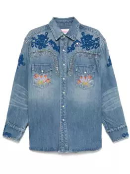 Рубашка с вышивкой VALENTINO GARAVANI, синий