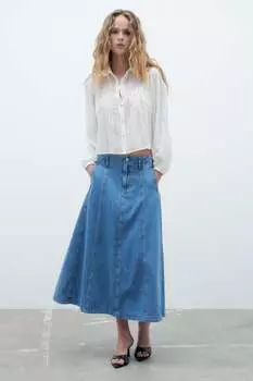 Рубашка с вышивкой ZARA, белый